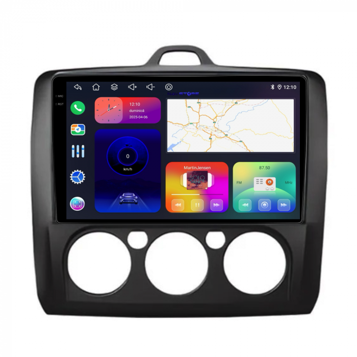 Navigatie Dedicata Ford Focus (2004-2012),QuadCore, 9Inch, 4Gb Ram, 64Gb Stocare, Carplay, Clima manuala [6]