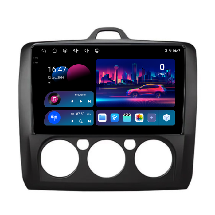 Navigatie Dedicata Ford Focus (2004-2012),QuadCore, 9Inch, 4Gb Ram, 64Gb Stocare, Carplay, Clima manuala [4]