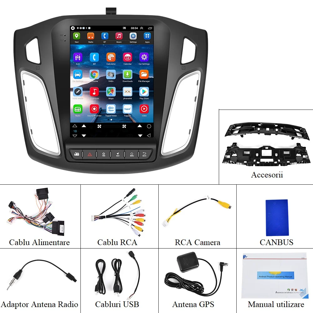Navigatie Android Dedicata Ford Focus 3 (2011 - 2018)  9.7 Inch, 2Gb Ram, 64Gb stocare, Bluetooth, WiFi, Carplay [7]