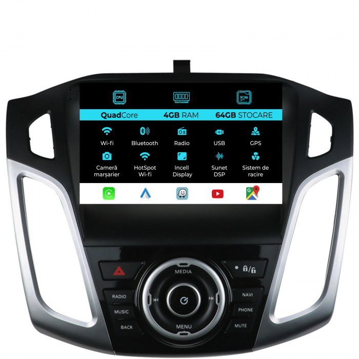 Navigatie  Dedicata Ford Focus 3 (2012-2018),QuadCore, 9Inch, 4Gb Ram, 64Gb Stocare, Carplay [1]