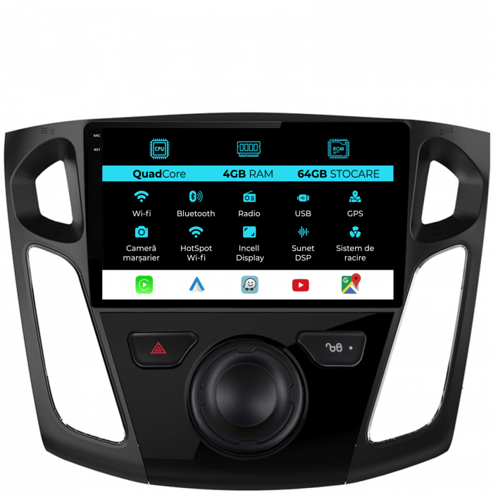 Navigatie  Dedicata Ford Focus 3 (2012-2018),QuadCore, 9Inch, 4Gb Ram, 64Gb Stocare, Carplay [1]