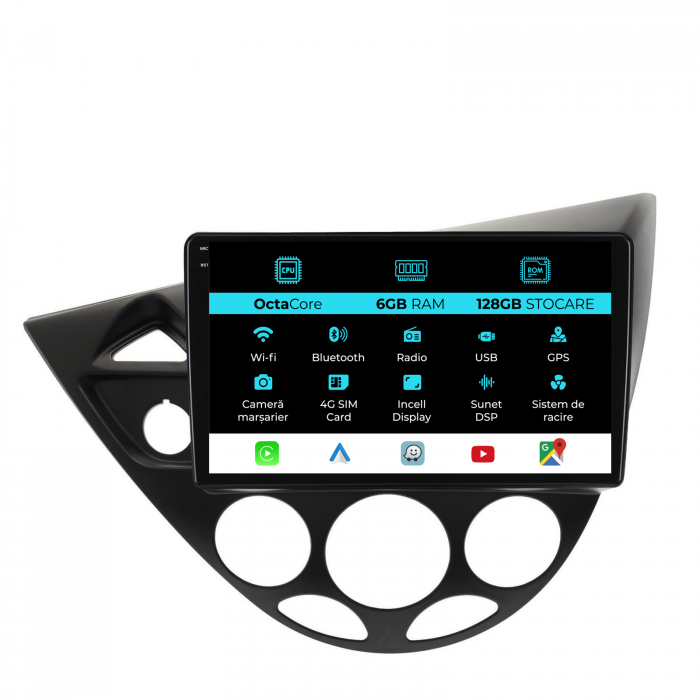 Navigatie Dedicata Ford Focus MK1 (1998-2004), Incell 9Inch, 6Gb Ram, 128Gb Stocare, Carplay [1]