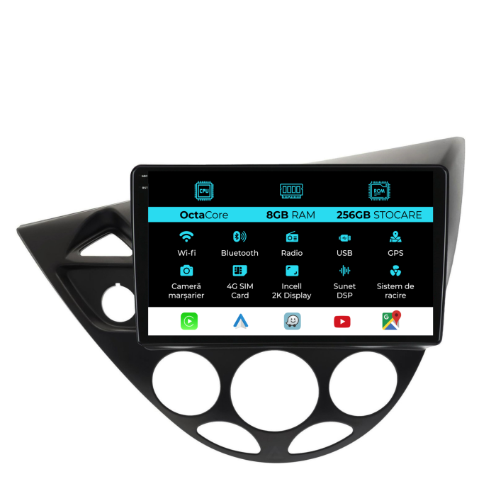 Navigatie Dedicata Ford Focus MK1 (1998-2004), 2K, 8Gb Ram, 256Gb Stocare, Carplay [1]