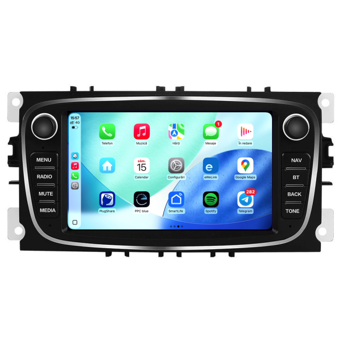 Navigatie Dedicata Ford Focus, Mondeo,C-Max, Kuga, 7inch, 2Gb Ram, 64Gb stocare, Carplay, Negru [4]