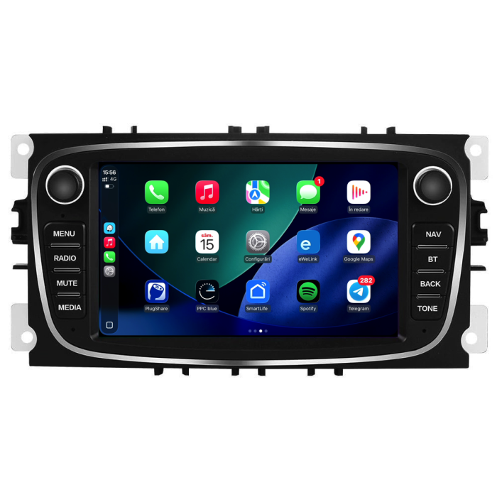 Navigatie Dedicata Ford Focus, Mondeo,C-Max, Kuga, 7inch, 2Gb Ram, 64Gb stocare, Carplay, Negru [2]