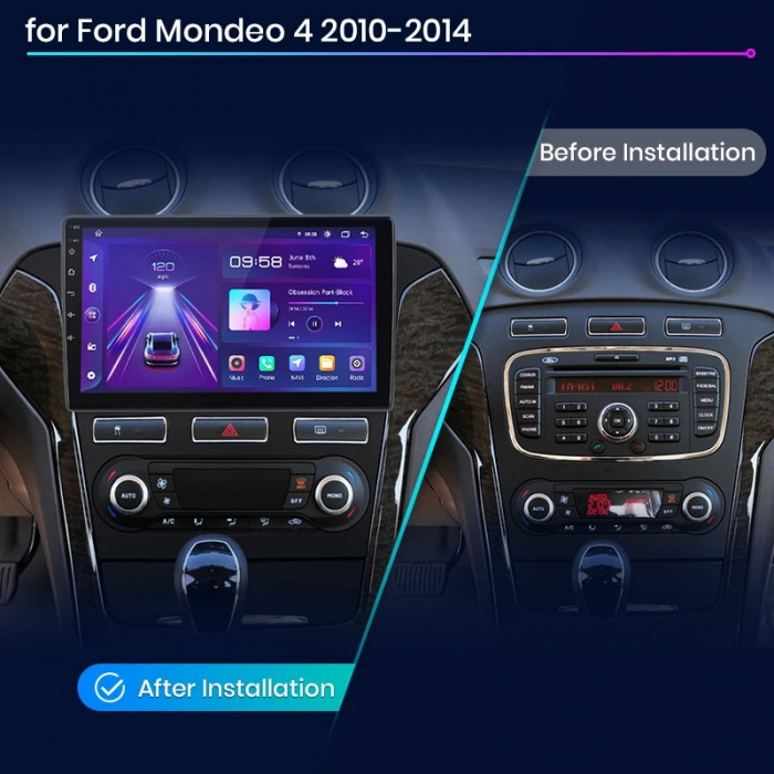 Navigatie Android Dedicata Ford Mondeo (2010-2014), 10Inch, 8Gb Ram, 256Gb Stocare, Carplay [6]