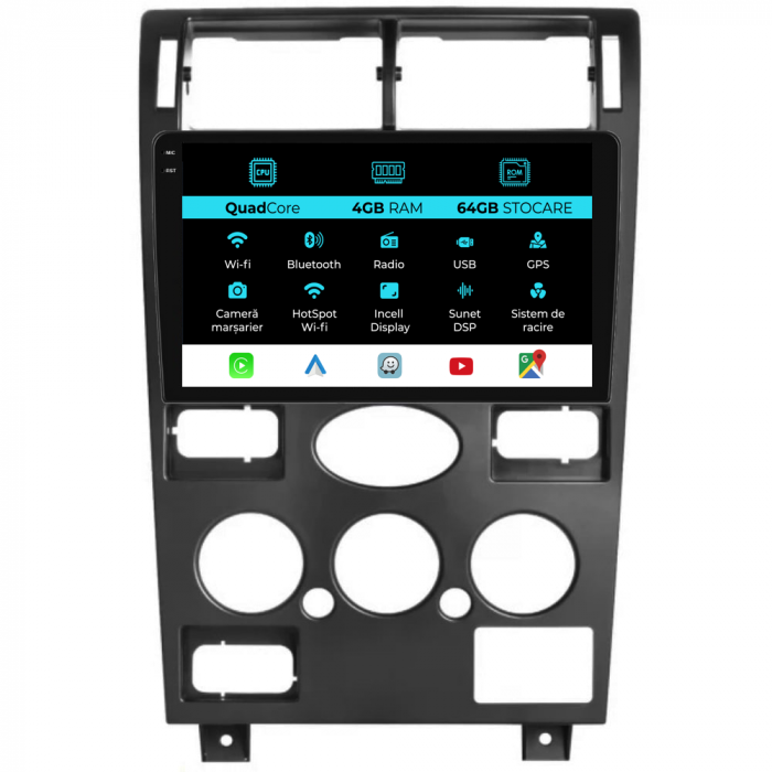Navigatie Dedicata Ford Mondeo 3 (2000-2007),QuadCore, 9Inch, 4Gb Ram, 64Gb Stocare, Carplay [1]