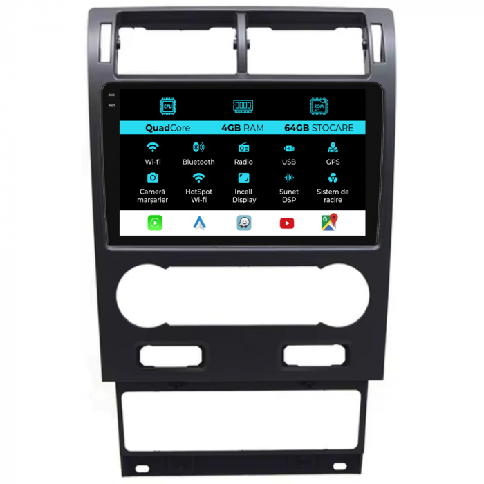 Navigatie Dedicata Ford Mondeo 3 (2000-2007),QuadCore, 9Inch, 4Gb Ram, 64Gb Stocare, Carplay [1]