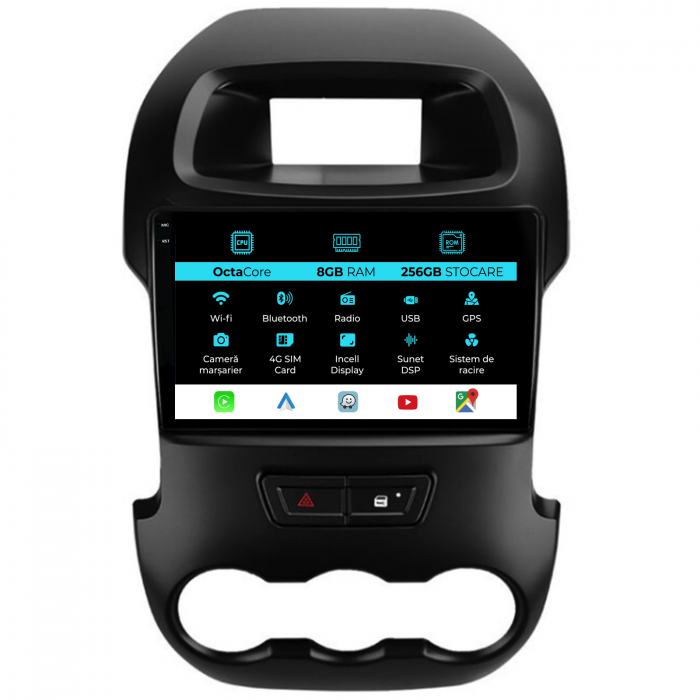 Navigatie Dedicata Ford Ranger (2012-2015), 9Inch, 8Gb Ram, 256Gb Stocare, Carplay [1]