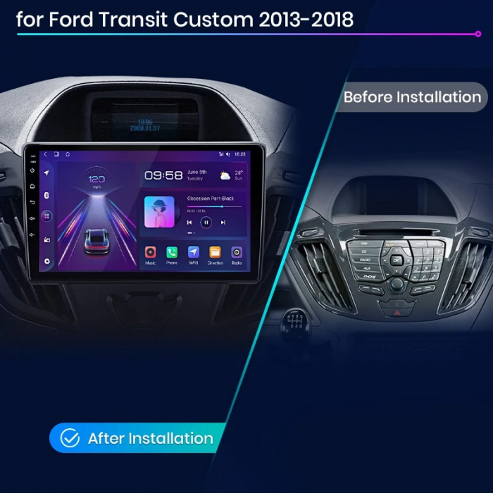 Navigatie Dedicata Ford Transit (2012 - 2018), 9 Inch, 6Gb Ram, 128Gb stocare, Carplay [7]