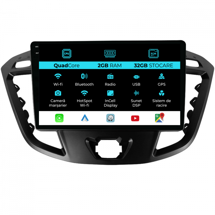 Navigatie Dedicata Ford Transit (2012-2018), 9Inch, 2Gb Ram, 32Gb Stocare, Carplay [1]