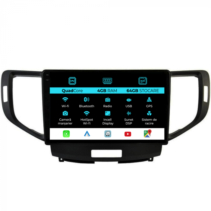 Navigatie Dedicata Honda Accord (2008-2012),QuadCore, 9Inch, 4Gb Ram, 64Gb Stocare, Carplay [1]