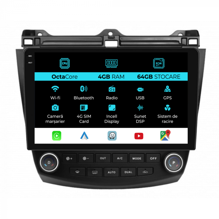 Navigatie Dedicata Honda Accord VII (2003 - 2008), 10Inch, 4Gb Ram, 64Gb Stocare, Carplay [1]