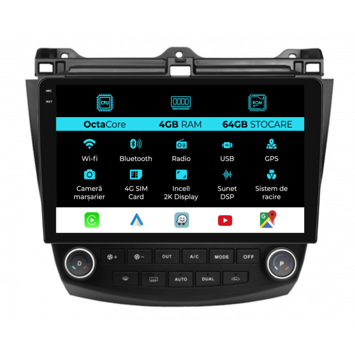 Navigatie Dedicata Honda Accord VII (2003 - 2008), 2K, 4Gb Ram, 64Gb Stocare, Carplay [1]