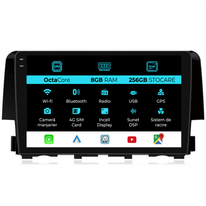 Navigatie Dedicata Honda Civic (2015-2021), 9Inch, 8Gb Ram, 256Gb Stocare, Carplay [1]