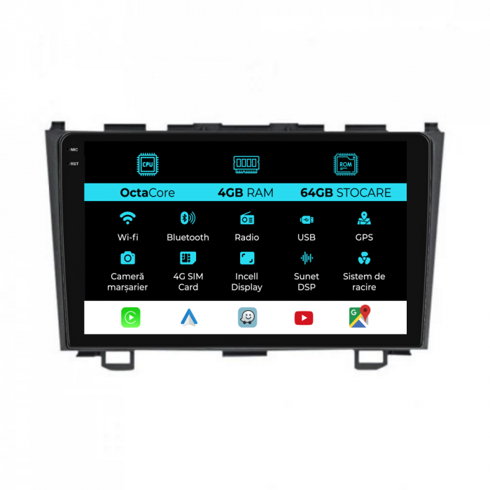 Navigatie Dedicata Honda CR-V (2006-2012), 9Inch, 4Gb Ram, 64Gb Stocare, Carplay [1]
