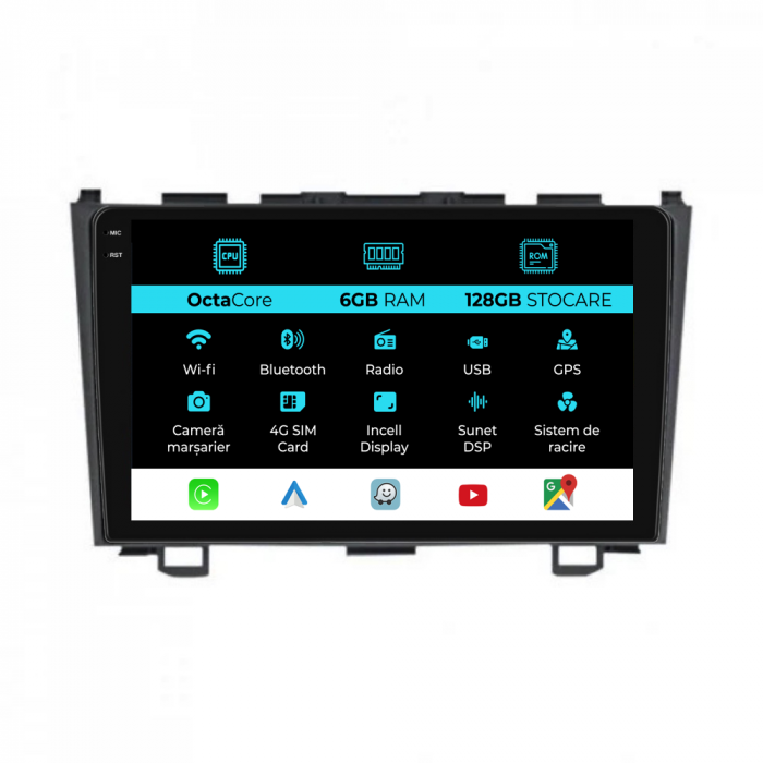 Navigatie Dedicata Honda CR-V (2006-2012), 9Inch, 6Gb Ram, 128Gb Stocare, Carplay [1]
