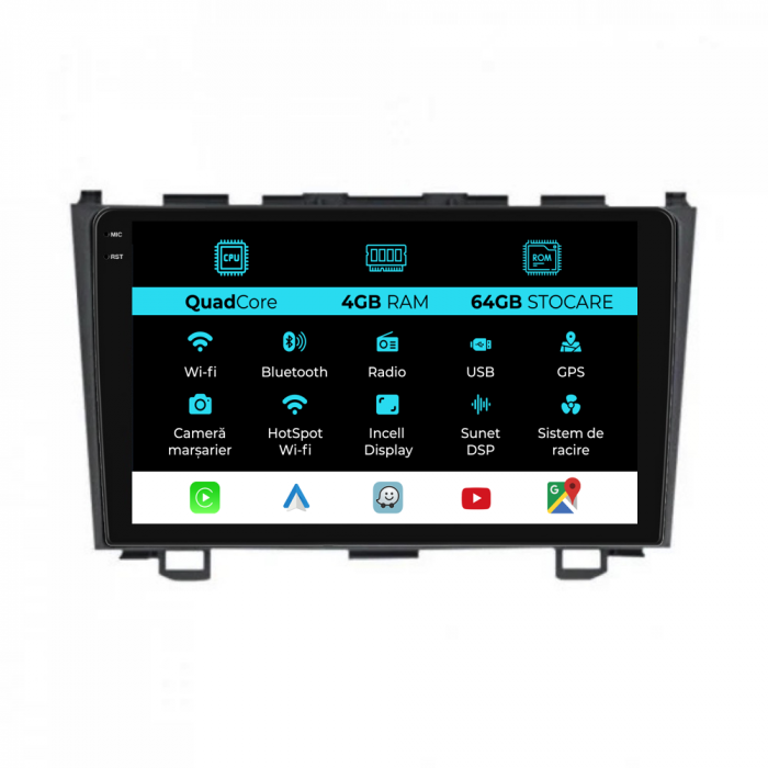 Navigatie Dedicata Honda CR-V (2006-2012),QuadCore, 9Inch, 4Gb Ram, 64Gb Stocare, Carplay [1]