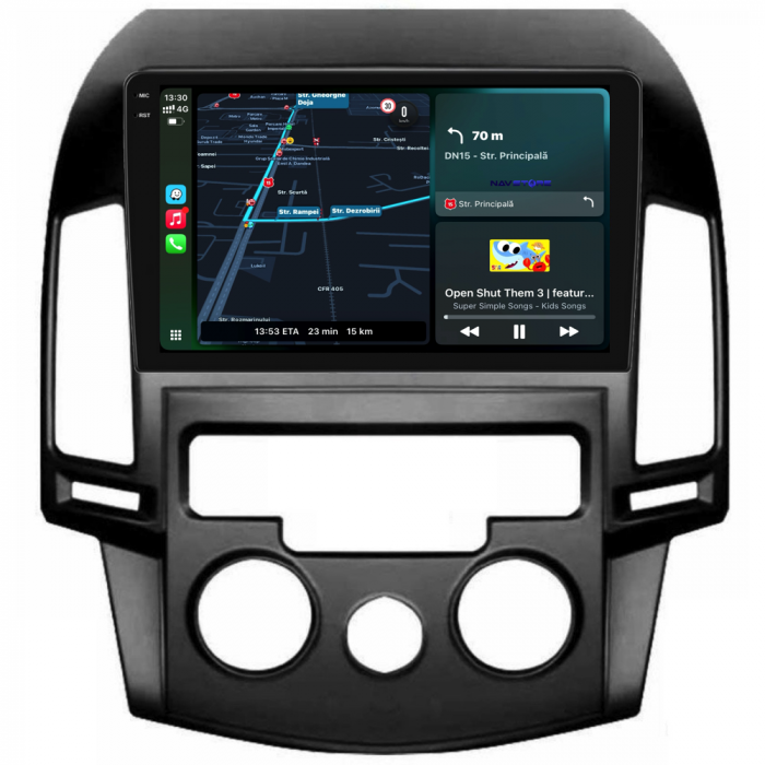 Navigatie Dedicata Hyundai I30 (2007-2012),QuadCore, 9Inch, 4Gb Ram, 64Gb Stocare, Carplay, Clima manuala [2]
