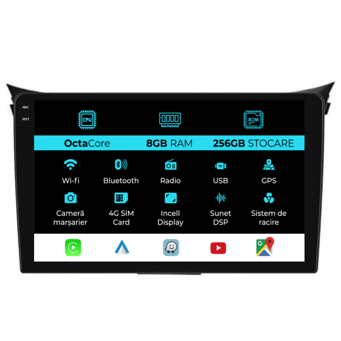 Navigatie Dedicata Hyundai I30 (2011-2015), 9Inch, 8Gb Ram, 256Gb Stocare, Carplay [1]
