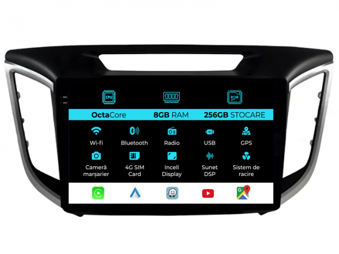 Navigatie Dedicata Hyundai IX25 (2015-2019), 10Inch, 8Gb Ram, 256Gb Stocare, Carplay [1]