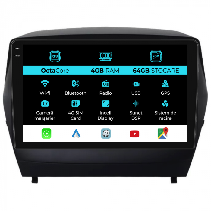 Navigatie Dedicata Hyundai IX35 (2009 - 2015), 9 Inch, 4Gb Ram, 64Gb stocare, Carplay [1]
