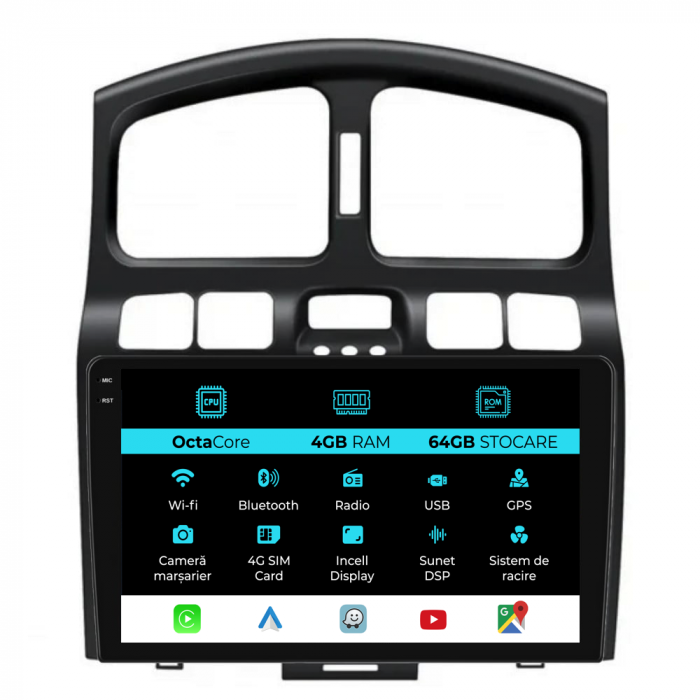 Navigatie Dedicata Hyundai Santa Fe (2000-2006), 9Inch, 4Gb Ram, 64Gb Stocare, Carplay [1]