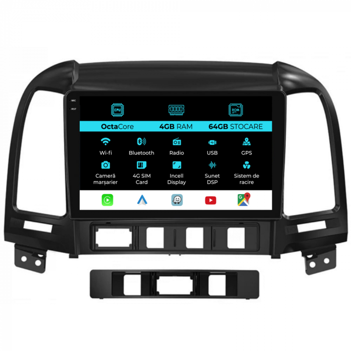 Navigatie Dedicata Hyundai Santa Fe (2005-2012), 9Inch, 4Gb Ram, 64Gb Stocare, Carplay [1]