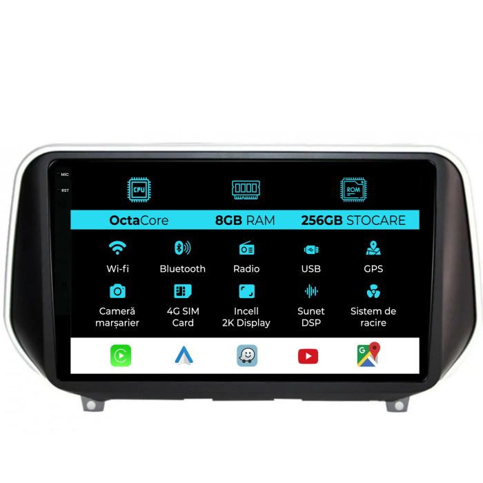 Navigatie Dedicata Hyundai SantaFe (2018-2024), 2K, 8Gb Ram, 256Gb Stocare, Carplay [1]