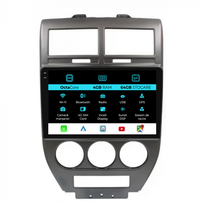 Navigatie Dedicata Jeep Compass (2006-2010), 9Inch, 4Gb Ram, 64Gb Stocare, Carplay [1]