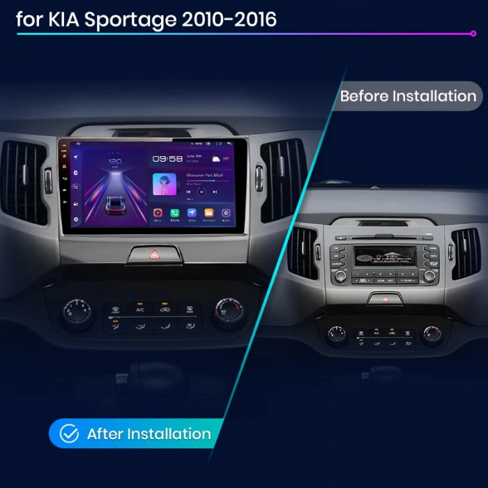 Navigatie Dedicata Kia Sportage (2010 - 2016), 9Inch, 8Gb Ram, 256Gb Stocare, Carplay [7]