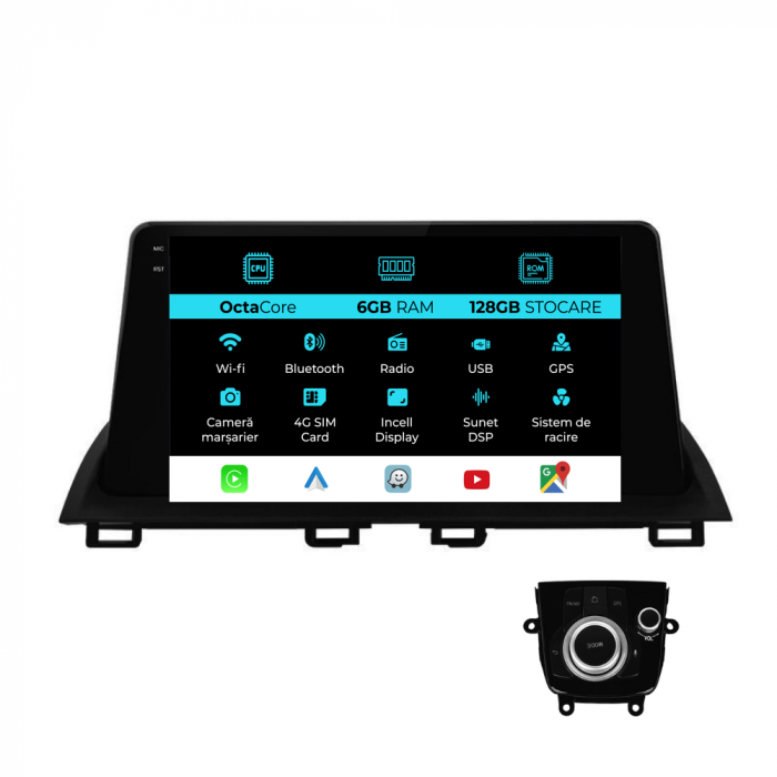 Navigatie Dedicata Mazda 3 (2013-2018), 9 Inch, 6Gb Ram, 128Gb stocare, Carplay [1]
