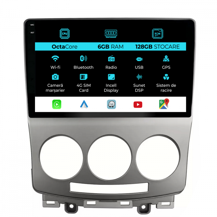 Navigatie Dedicata Mazda 5 (2005-2010), 9Inch, 6Gb Ram, 128Gb Stocare, Carplay [1]