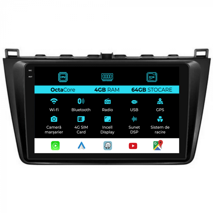 Navigatie Dedicata Mazda 6 (2008-2013), 9Inch, 4Gb Ram, 64Gb Stocare, Carplay [1]
