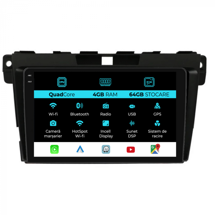 Navigatie Dedicata Mazda CX-7 (2008-2015),QuadCore, 9Inch, 4Gb Ram, 64Gb Stocare, CarPlay [1]