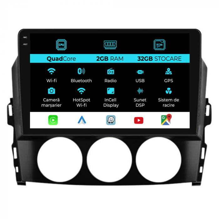 Navigatie Dedicata Mazda MX-5 (2005-2015), 9Inch, 2Gb Ram, 32Gb Stocare, Carplay [1]