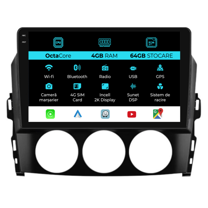 Navigatie Dedicata Mazda MX-5 (2005-2015), 2K, 4Gb Ram, 64Gb Stocare, Carplay [1]