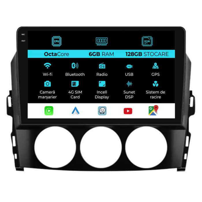 Navigatie Dedicata Mazda MX-5 (2005-2015), 9Inch, 6Gb Ram, 128Gb Stocare, Carplay [1]