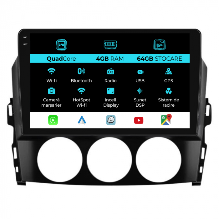 Navigatie Dedicata Mazda MX-5 (2005-2015),QuadCore, 9Inch, 4Gb Ram, 64Gb Stocare, Carplay [1]