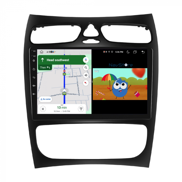 Navigatie Android Dedicata Mercedes Benz C-Class W203 CLK W209 (2000 - 2005), 9Inch, 4Gb Ram, 64Gb Stocare, Bluetooth, WiFi, Carplay [7]