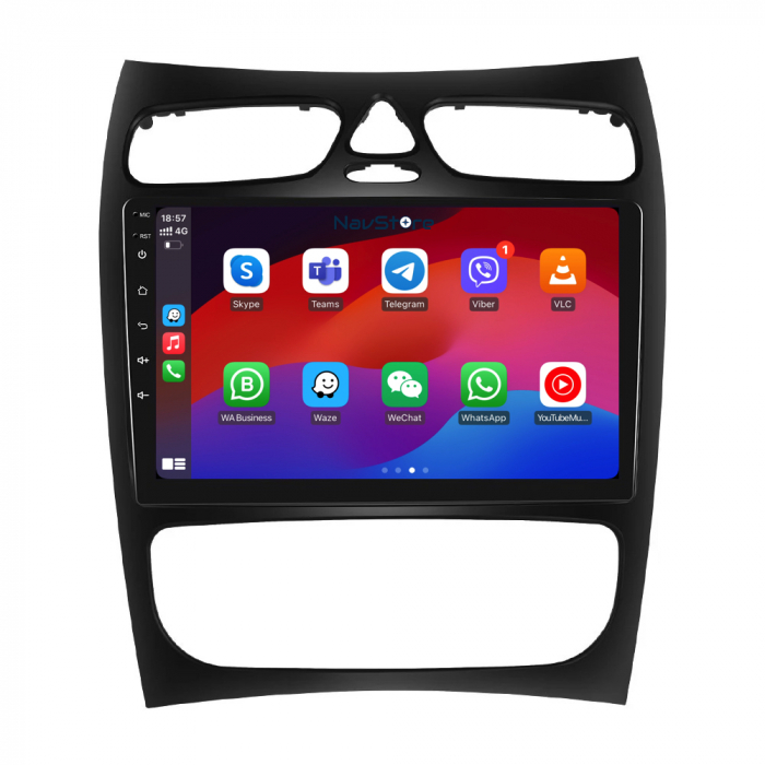 Navigatie Android Dedicata Mercedes Benz C-Class W203 CLK W209 (2000 - 2005), 9Inch, 4Gb Ram, 64Gb Stocare, Bluetooth, WiFi, Carplay [6]