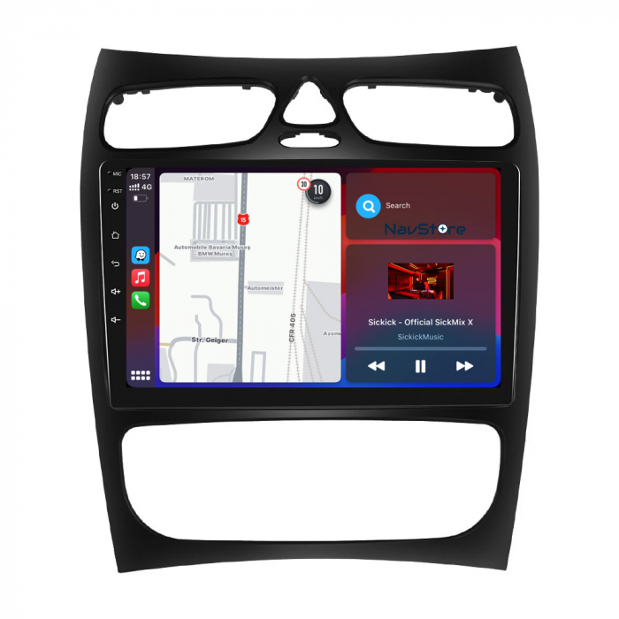 Navigatie Android Dedicata Mercedes Benz C-Class W203 CLK W209 (2000 - 2005), 9Inch, 4Gb Ram, 64Gb Stocare, Bluetooth, WiFi, Carplay [5]