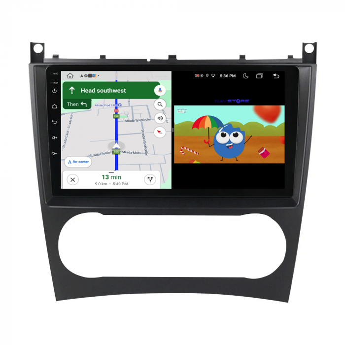 Navigatie Dedicata Mercedes C-Class W203 CLK W209 (2005 - 2009), 9Inch, 6Gb Ram, 128Gb Stocare, Carplay [5]