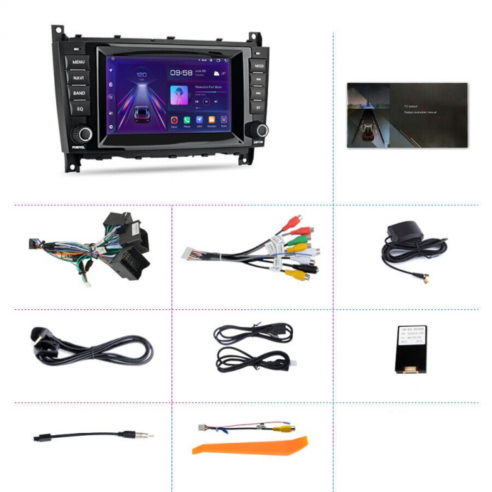 Navigatie Dedicata Mercedes Benz C-Class W203/ CLS W219/ CLK W209 (2004 - 2011),Android, 7Inch, 4Gb Ram, 64Gb Stocare, Bluetooth, WiFi [3]