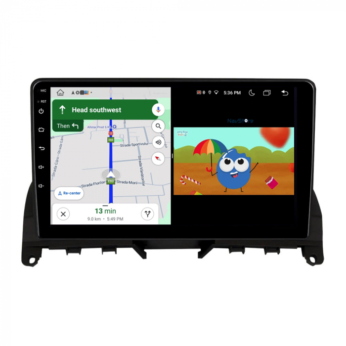Navigatie Dedicata Mercedes Benz C-Class W204 S204 (2006 - 2013), 9Inch, 6Gb Ram,128Gb Stocare, Bluetooth, WiFi, Carplay [4]