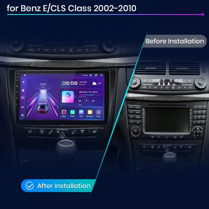 Navigatie Dedicata Mercedes Benz E-Class W211 (2002 - 2010), 9Inch, 1Gb Ram, 32Gb Stocare, Carplay [10]