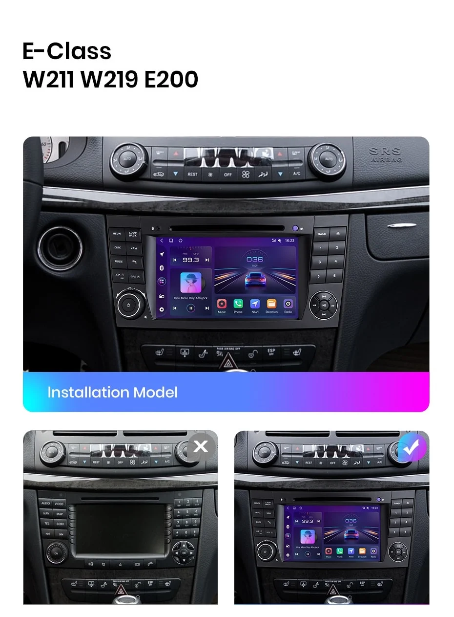 Navigatie Dedicata Mercedes Benz E-Class W211/CLS W219 (2002 - 2008), 7Inch, 2Gb Ram, 32Gb Stocare, Carplay [2]