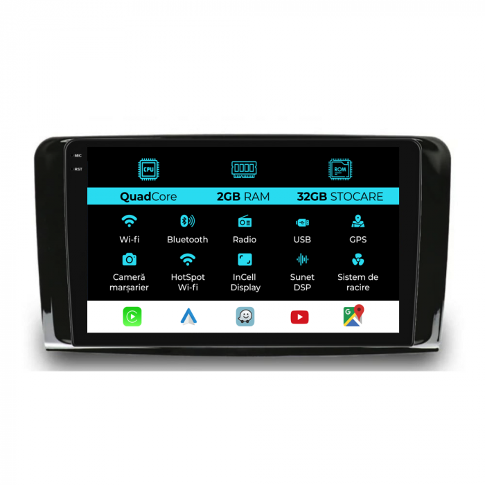 Navigatie Dedicata Mercedes Benz ML W164 | GL X164 (2005 - 2012), 9Inch, 2Gb Ram, 32Gb Stocare, Carplay [1]