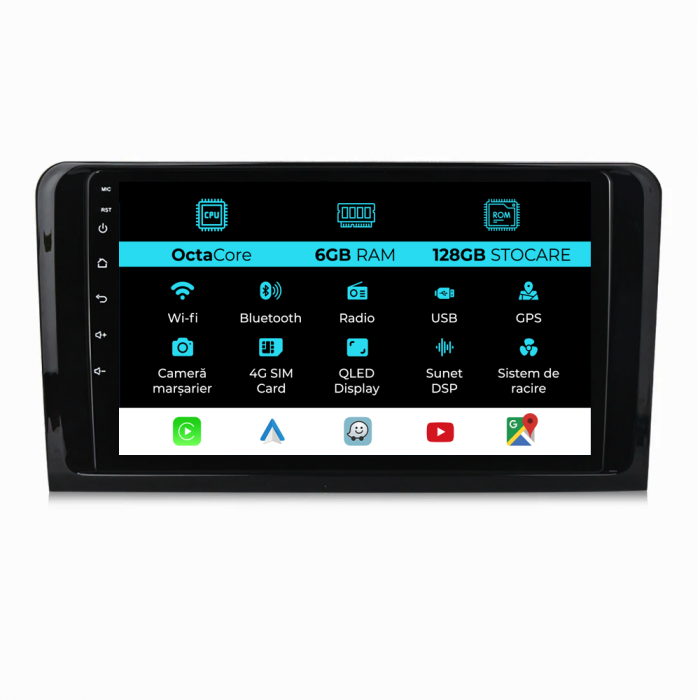 Navigatie Dedicata Mercedes Benz ML W164 | GL X164 (2005 - 2012), 9Inch, 6Gb Ram, 128Gb Stocare, Carplay [1]