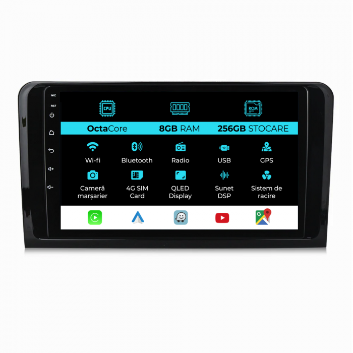 Navigatie Dedicata Mercedes Benz ML W164 | GL X164 (2005 - 2012), 9Inch, 8Gb Ram, 256Gb Stocare, Carplay [1]